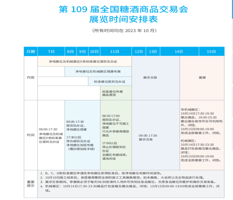 2023第109屆全國糖酒商品交易會（深圳秋糖）參展注意事項！附《參展商手冊》